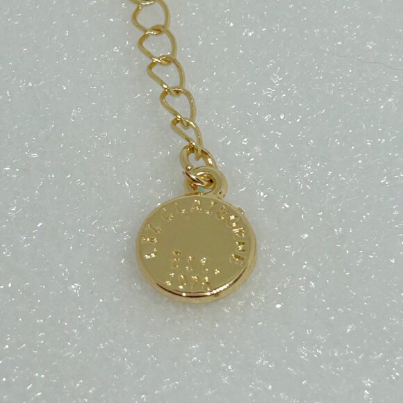 Liz Claiborne Yellow Enamel Floral Necklace With Rhinestones & Gold-Tone Chain - Picture 6 of 6